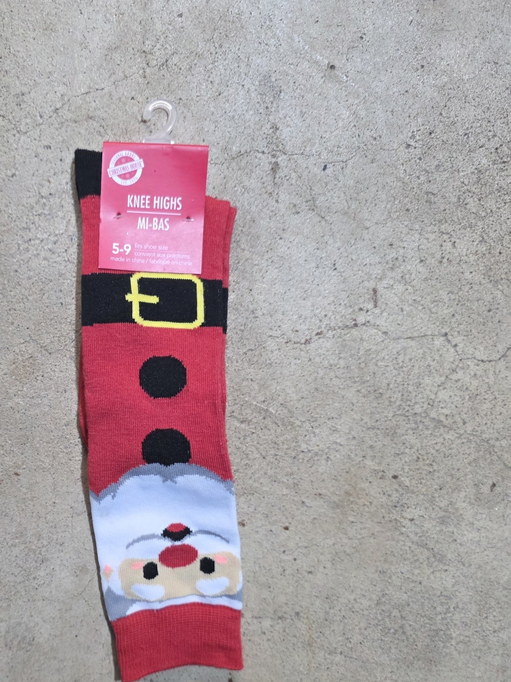 Kids Red Santa Knee High Socks - Festive Holiday Design